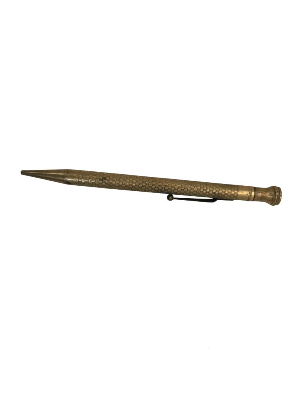 Antique Gold-Filled Mechanical Pencil Textured Barrel Pocket Clip Estate Vintage